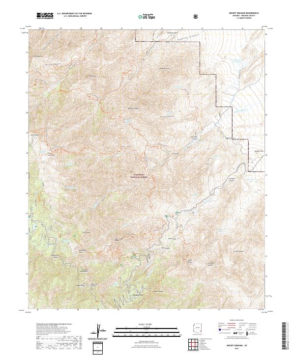 USGS Topographic Map – Mount Graham