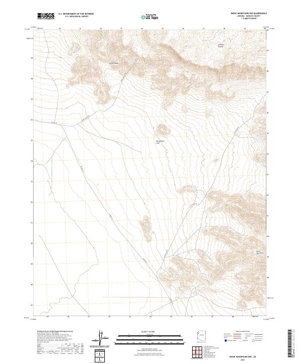 USGS Topographic Map – Music Mountains NW