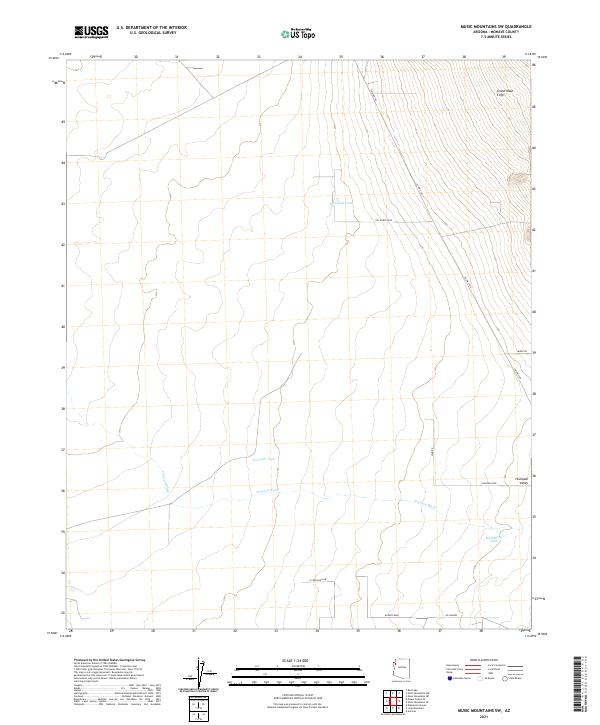 USGS Topographic Map – Music Mountains SW