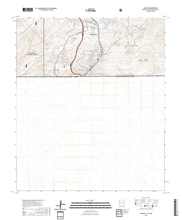 USGS Topographic Map – Nogales