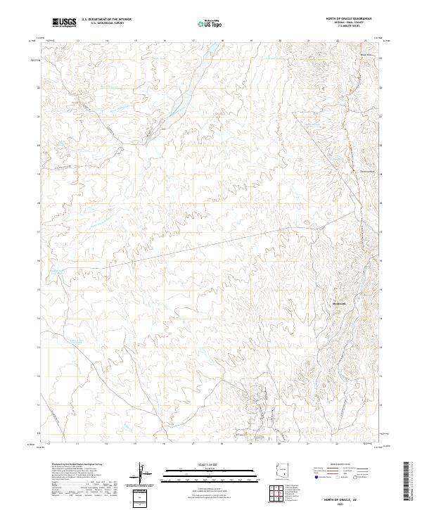 USGS Topographic Map – North of Oracle