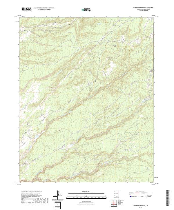 USGS Topographic Map – Oak Creek Mountain