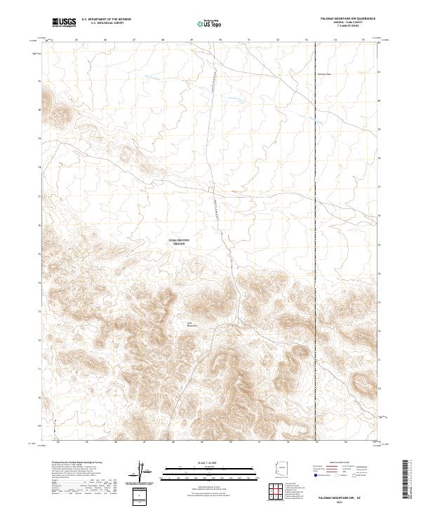 USGS Topographic Map – Palomas Mountains NW