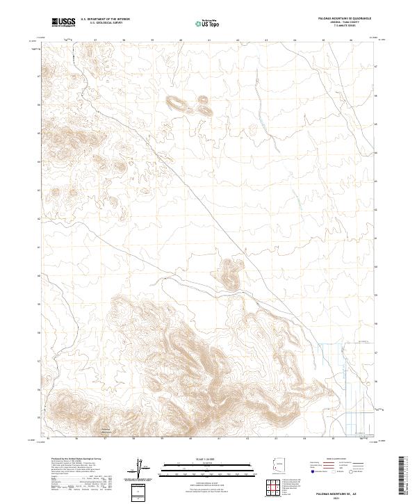 2021 Map of Palomas Mountains SE, 2021 Print