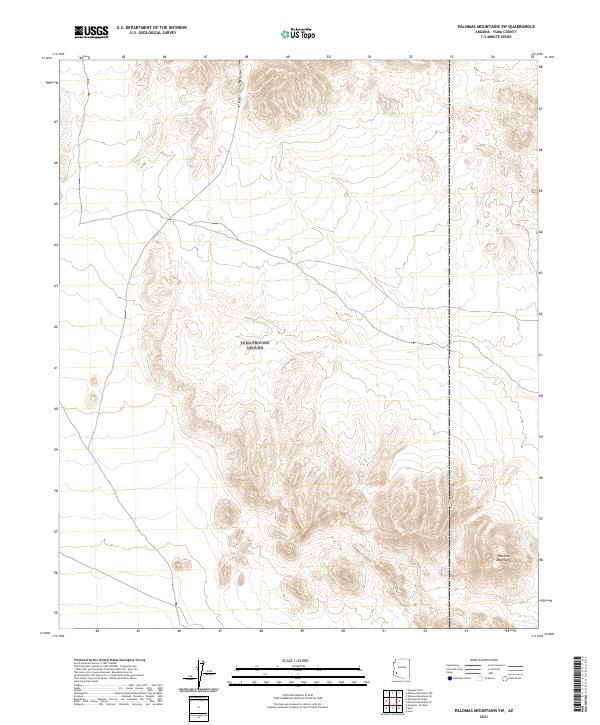 USGS Topographic Map – Palomas Mountains SW