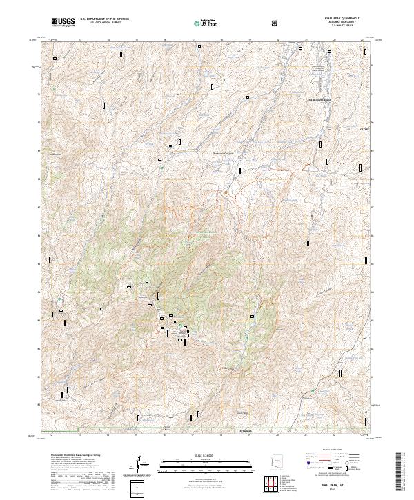 USGS Topographic Map – Pinal Peak