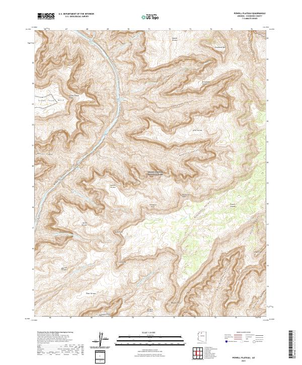 USGS Topographic Map – Powell Plateau