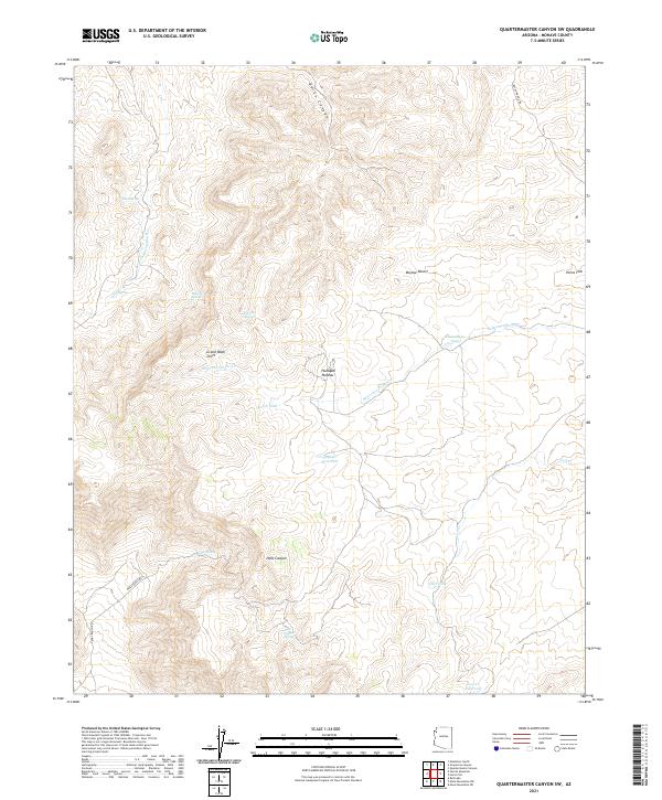 USGS Topographic Map – Quartermaster Canyon SW