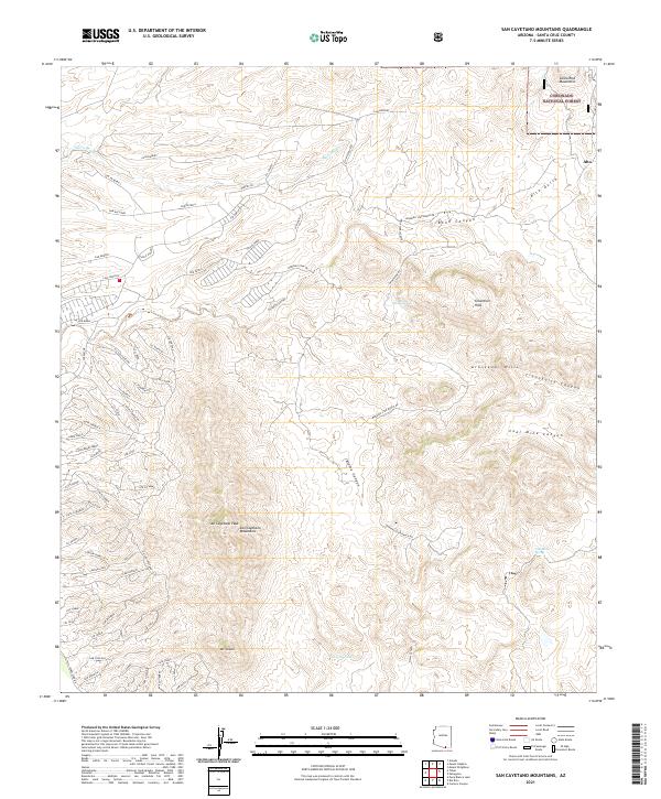 USGS Topographic Map – San Cayetano Mountains