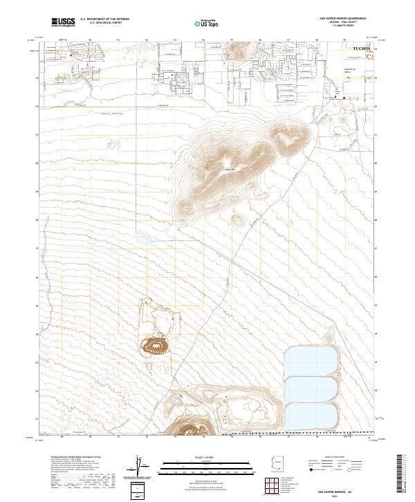 USGS Topographic Map – San Xavier Mission