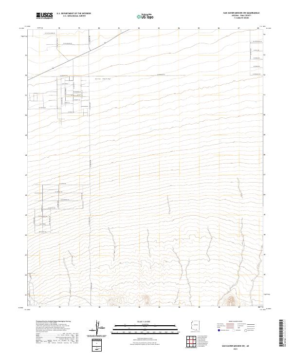 2021 Map of San Xavier Mission SW, 2021 Print