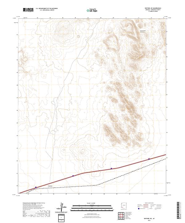 USGS Topographic Map – Sentinel NE