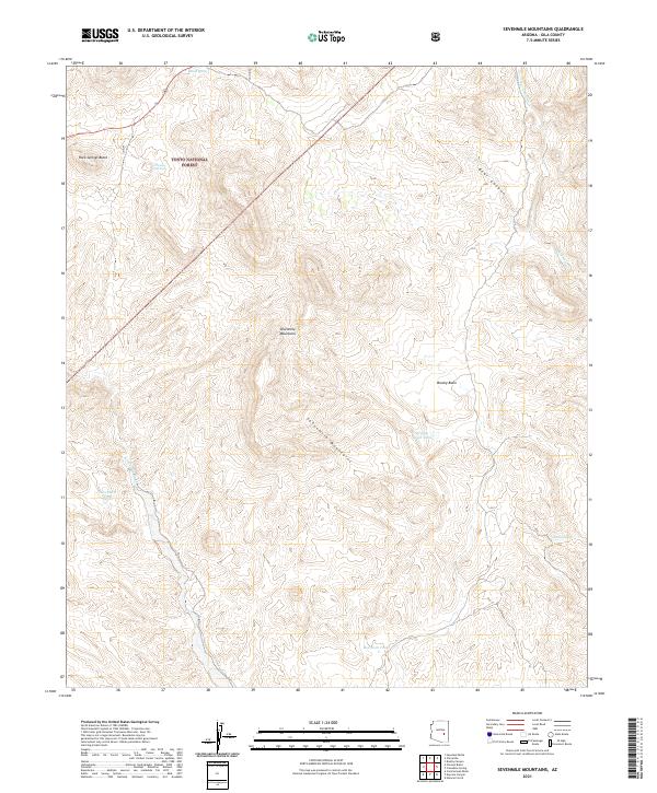 USGS Topographic Map – Sevenmile Mountains