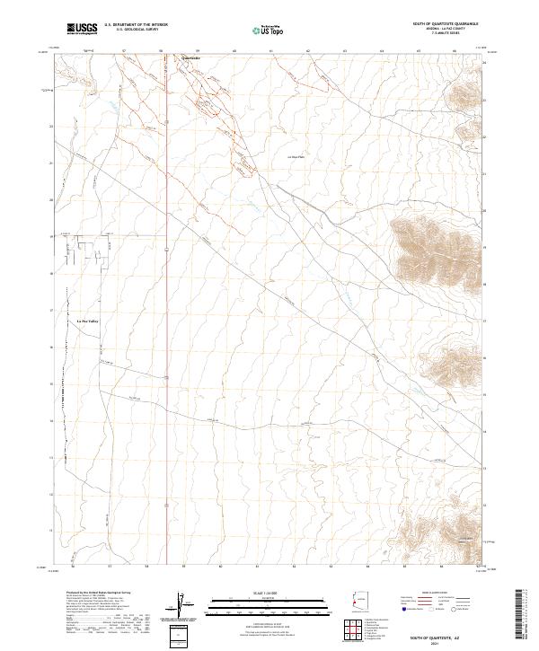 USGS Topographic Map – South of Quartzsite