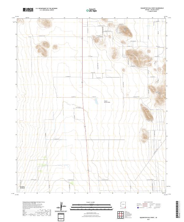 USGS Topographic Map – Squaretop Hills West