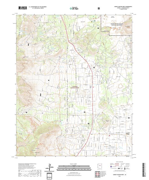 USGS Topographic Map – Sunset Crater West
