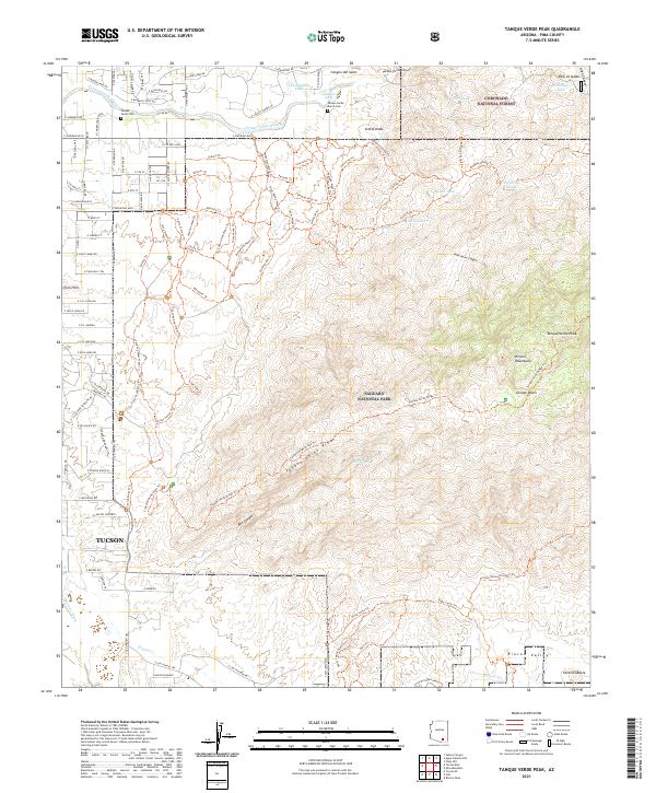 USGS Topographic Map – Tanque Verde Peak