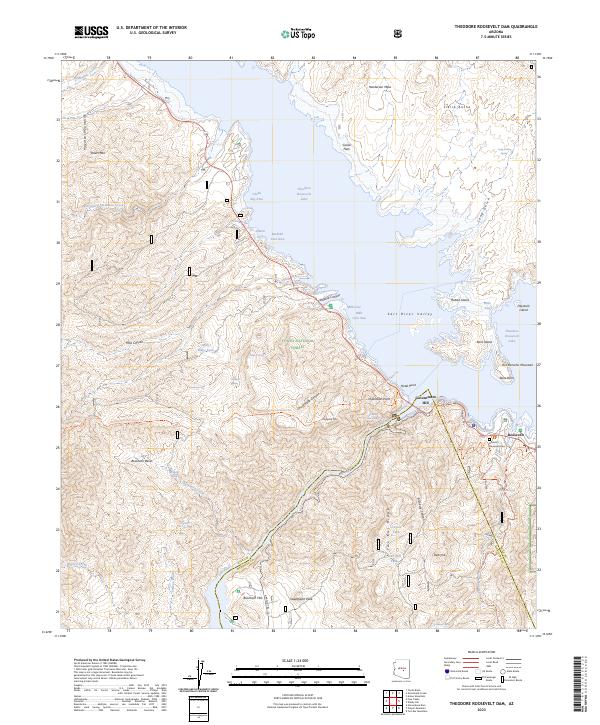 USGS Topographic Map – Theodore Roosevelt Dam