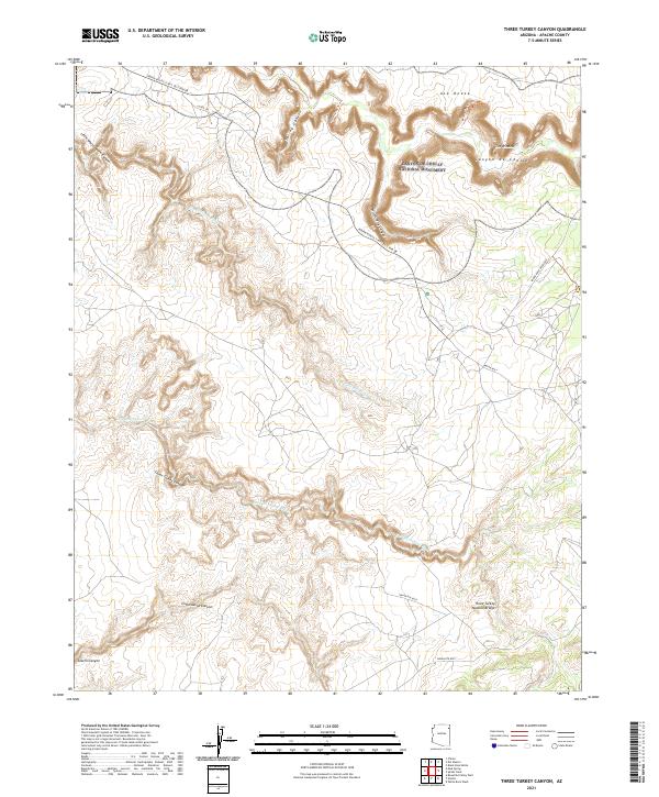 USGS Topographic Map – Three Turkey Canyon