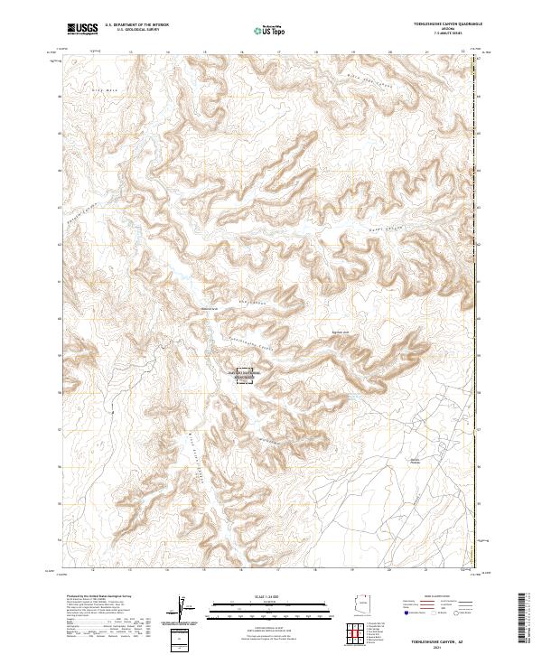 USGS Topographic Map – Toenleshushe Canyon