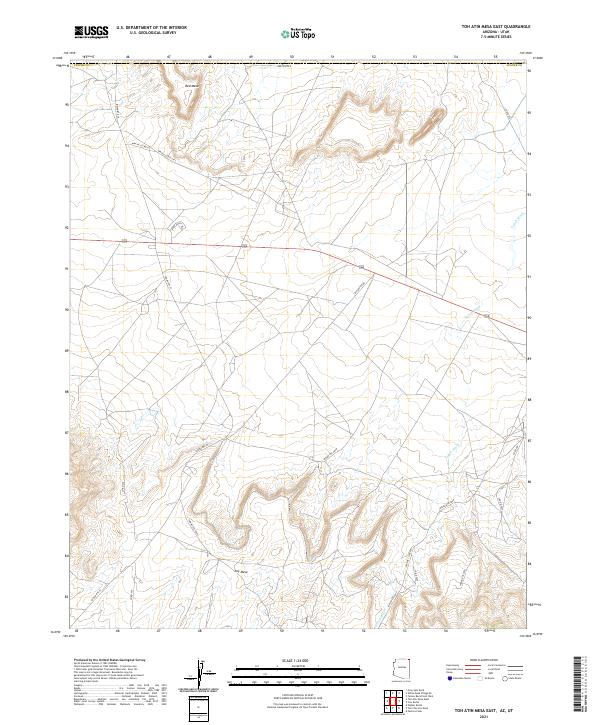 USGS Topographic Map – Toh Atin Mesa East