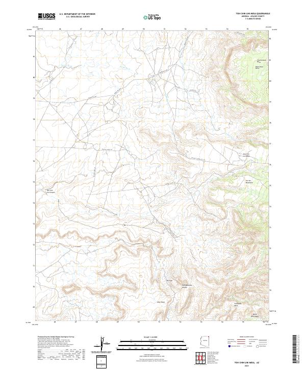 USGS Topographic Map – Toh Chin Lini Mesa