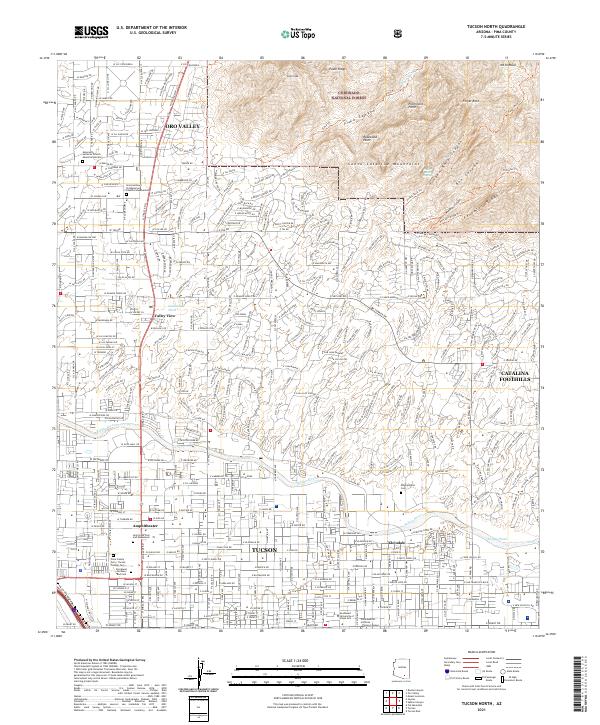 USGS Topographic Map – Tucson North