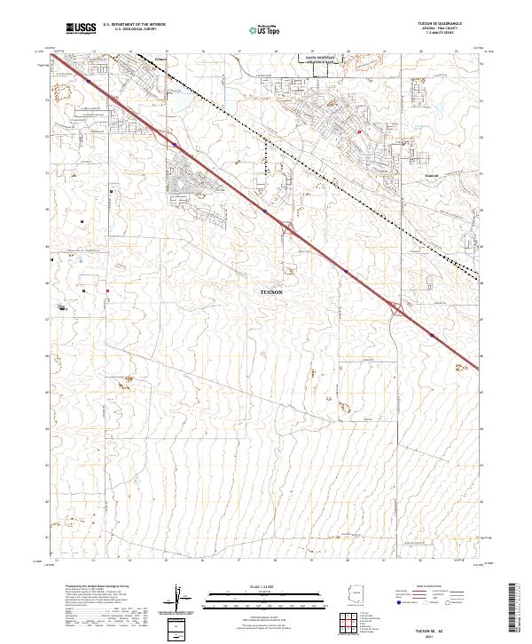 USGS Topographic Map – Tucson SE