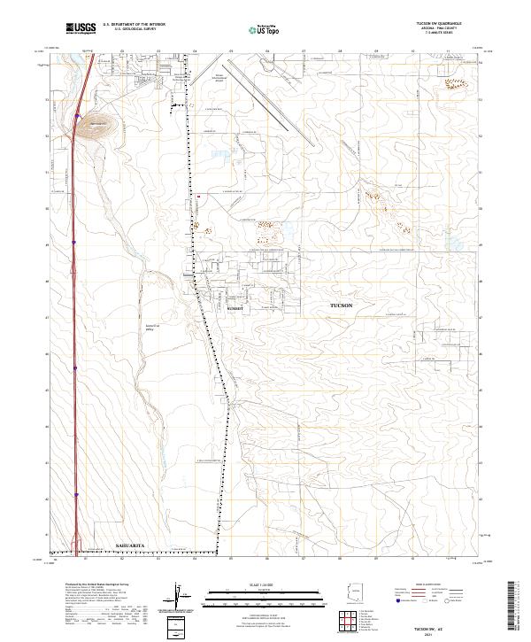 USGS Topographic Map – Tucson SW