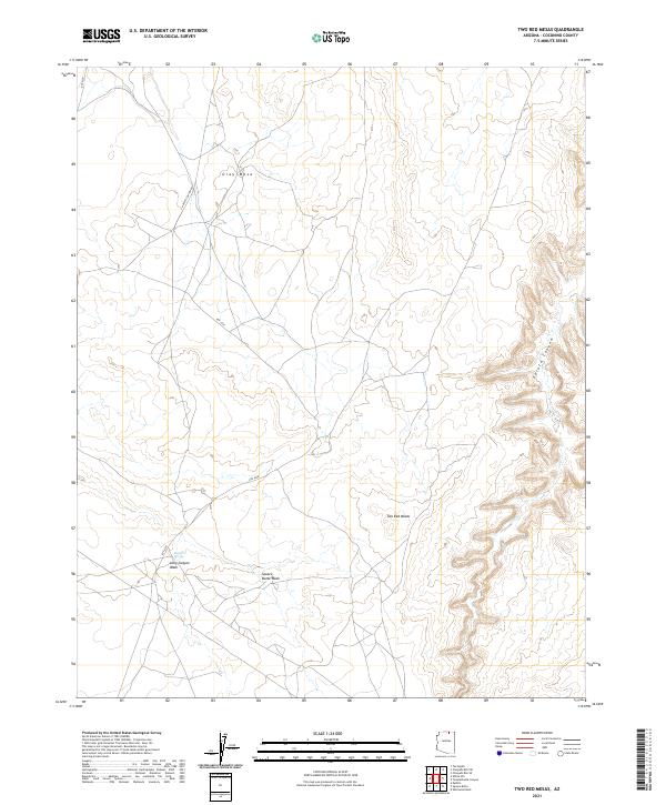 USGS Topographic Map – Two Red Mesas