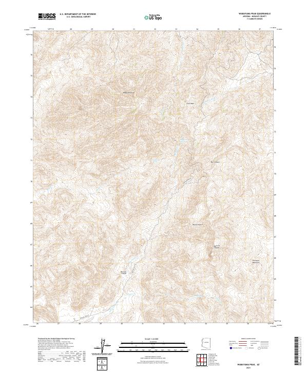 USGS Topographic Map – Wabayuma Peak