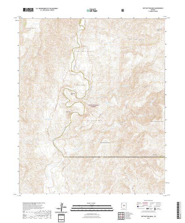 USGS Topographic Map – Wet Bottom Mesa