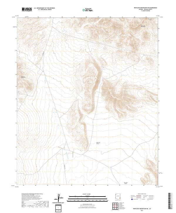 USGS Topographic Map – Whitlock Mountains NE
