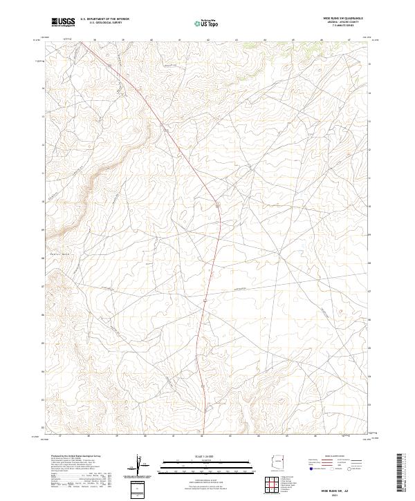 2021 Map of Wide Ruins SW, 2021 Print