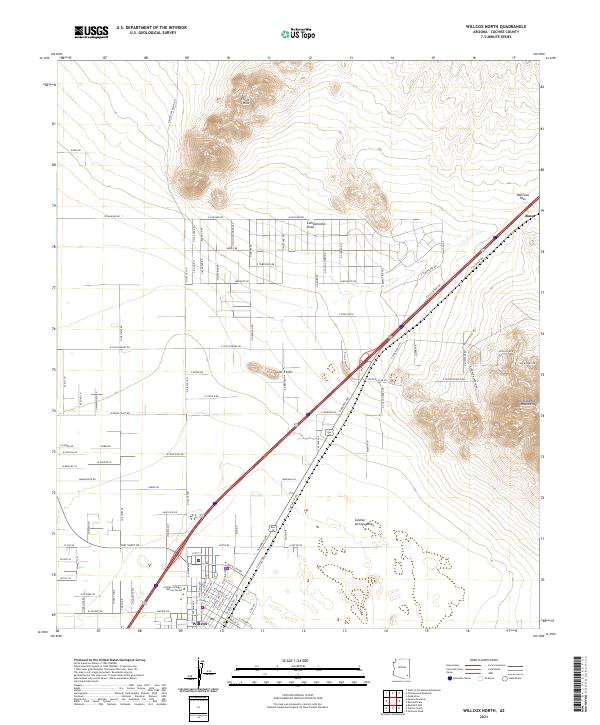 USGS Topographic Map – Willcox North