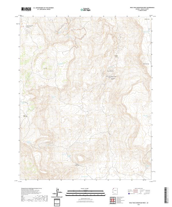 USGS Topographic Map – Wolf Hole Mountain West