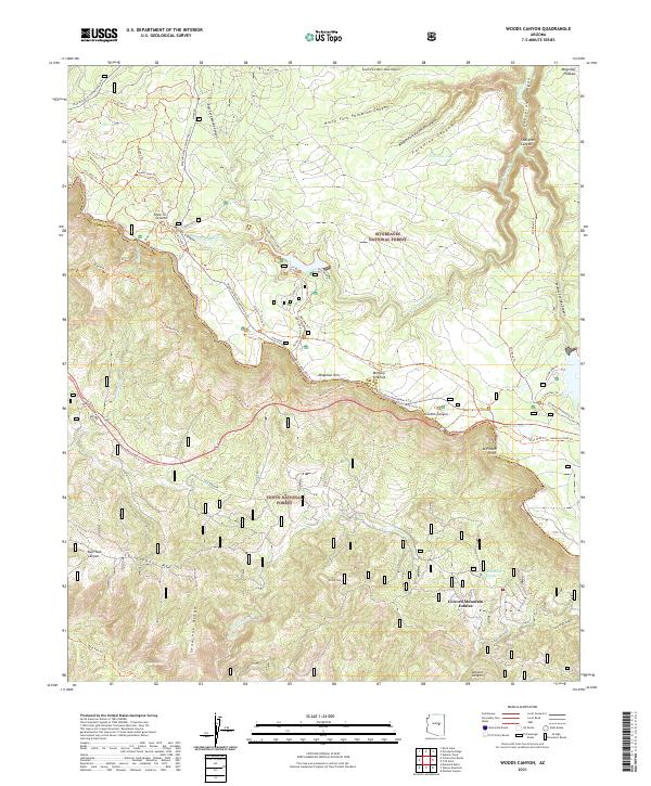 USGS Topographic Map – Woods Canyon