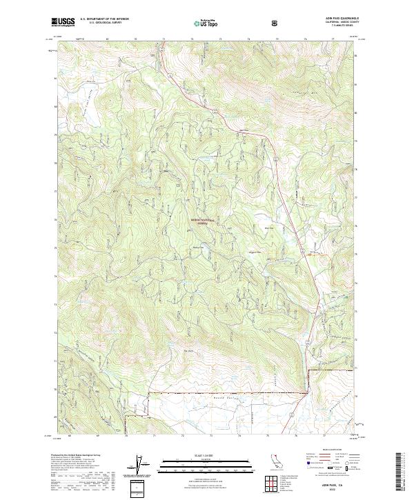 USGS Topographic Map – Adin Pass