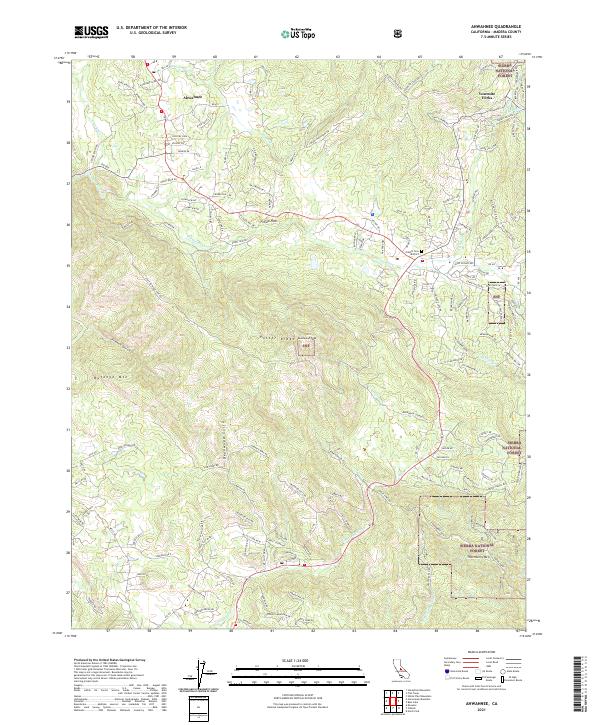 USGS Topographic Map – Ahwahnee