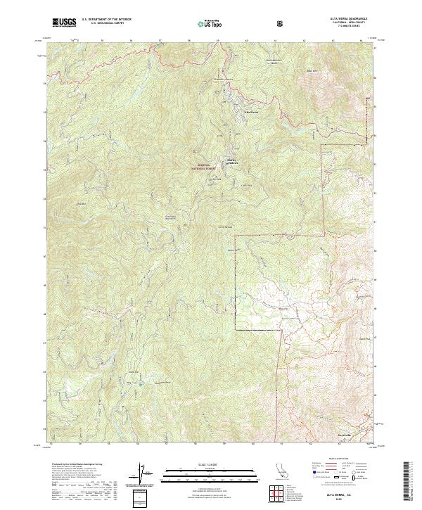 USGS Topographic Map – Alta Sierra