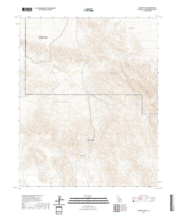 USGS Topographic Map – Avawatz Pass