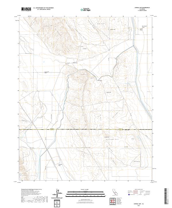 USGS Topographic Map – Avenal Gap