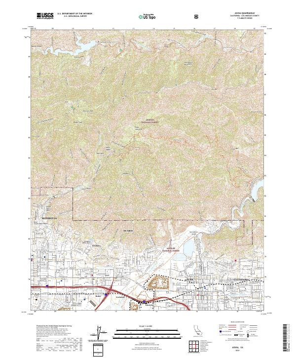 USGS Topographic Map – Azusa