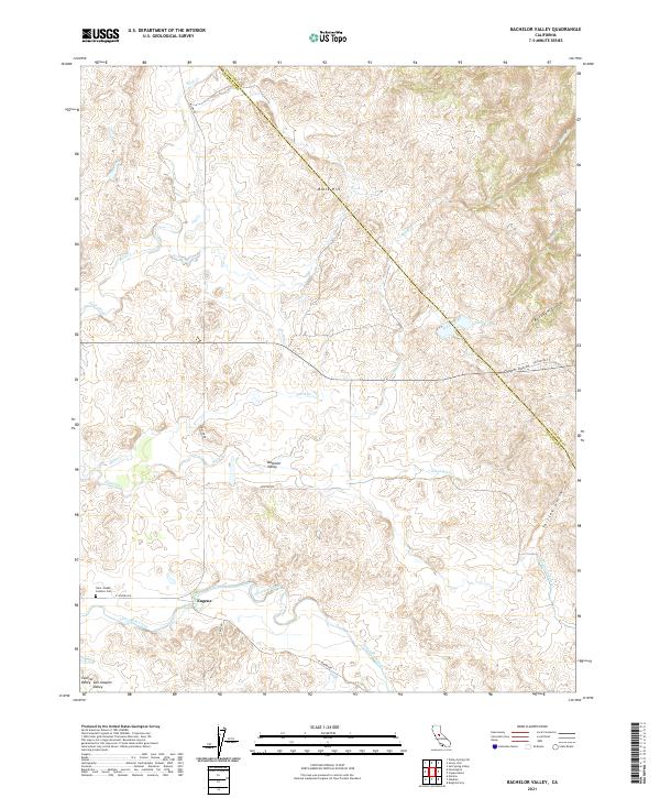 USGS Topographic Map – Bachelor Valley