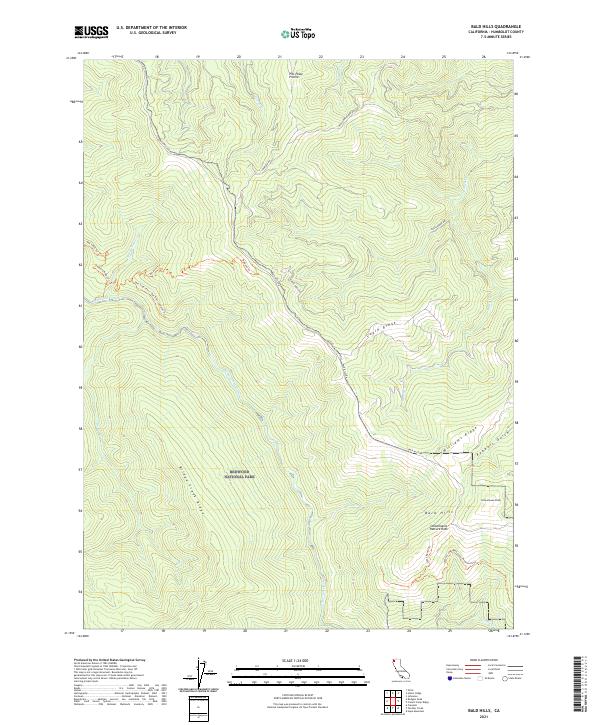 USGS Topographic Map – Bald Hills