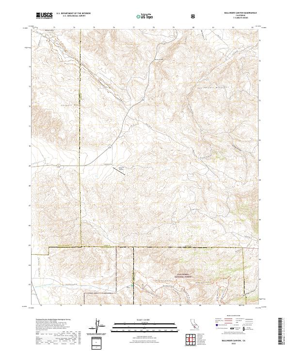 USGS Topographic Map – Ballinger Canyon