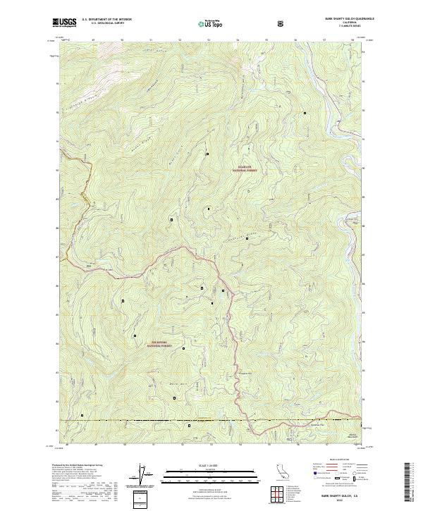 USGS Topographic Map – Bark Shanty Gulch