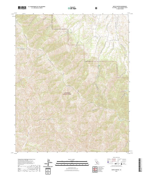 USGS Topographic Map – Bates Canyon