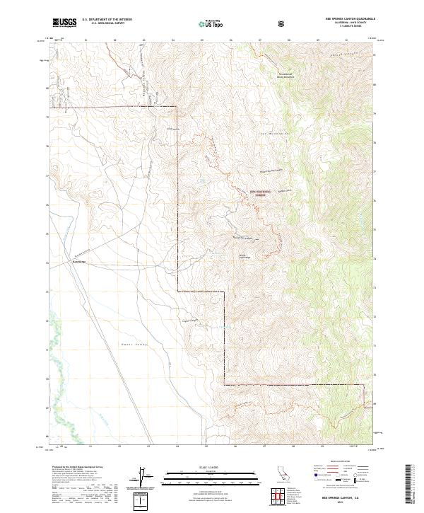 USGS Topographic Map – Bee Springs Canyon