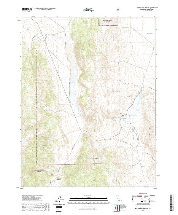 USGS Topographic Map – Benton Hot Springs